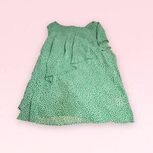 HD in Paris (Anthropologie Import) Green Abstract Ruffle Front Tank Blouse 6